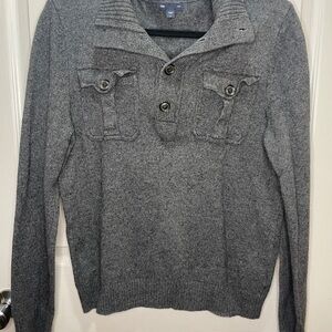 GAP Charcoal Button Up Men's Sweater